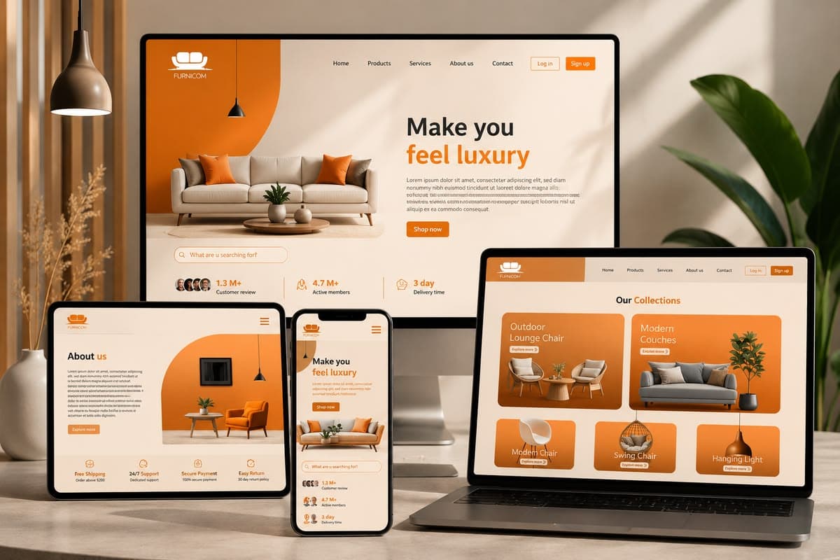 Example online store product page on desktop and mobile